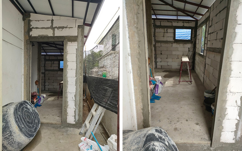 กั้นห้องด้านข้างบ้าน เตรียมฉาบ