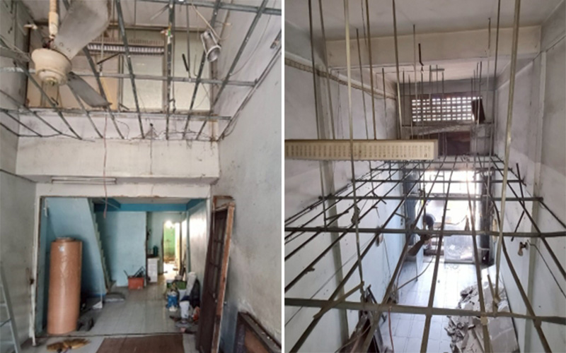 เตรียมเทพื้นโซนชั้นลอยเพื่อปิด