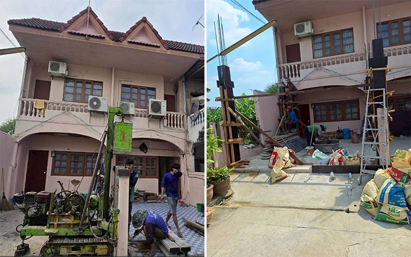 เริ่มนำเครื่องจักรเข้าหน้างาน เตรียมลงเข็ม