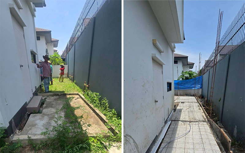 เริ่มงานต่อเติม เทพื้นข้างบ้าน