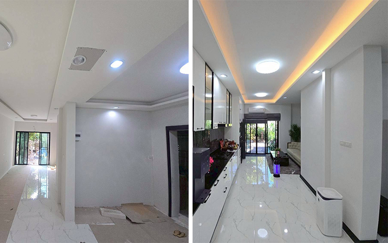 ทำฝ้าหลุมซ่อนไฟ LED